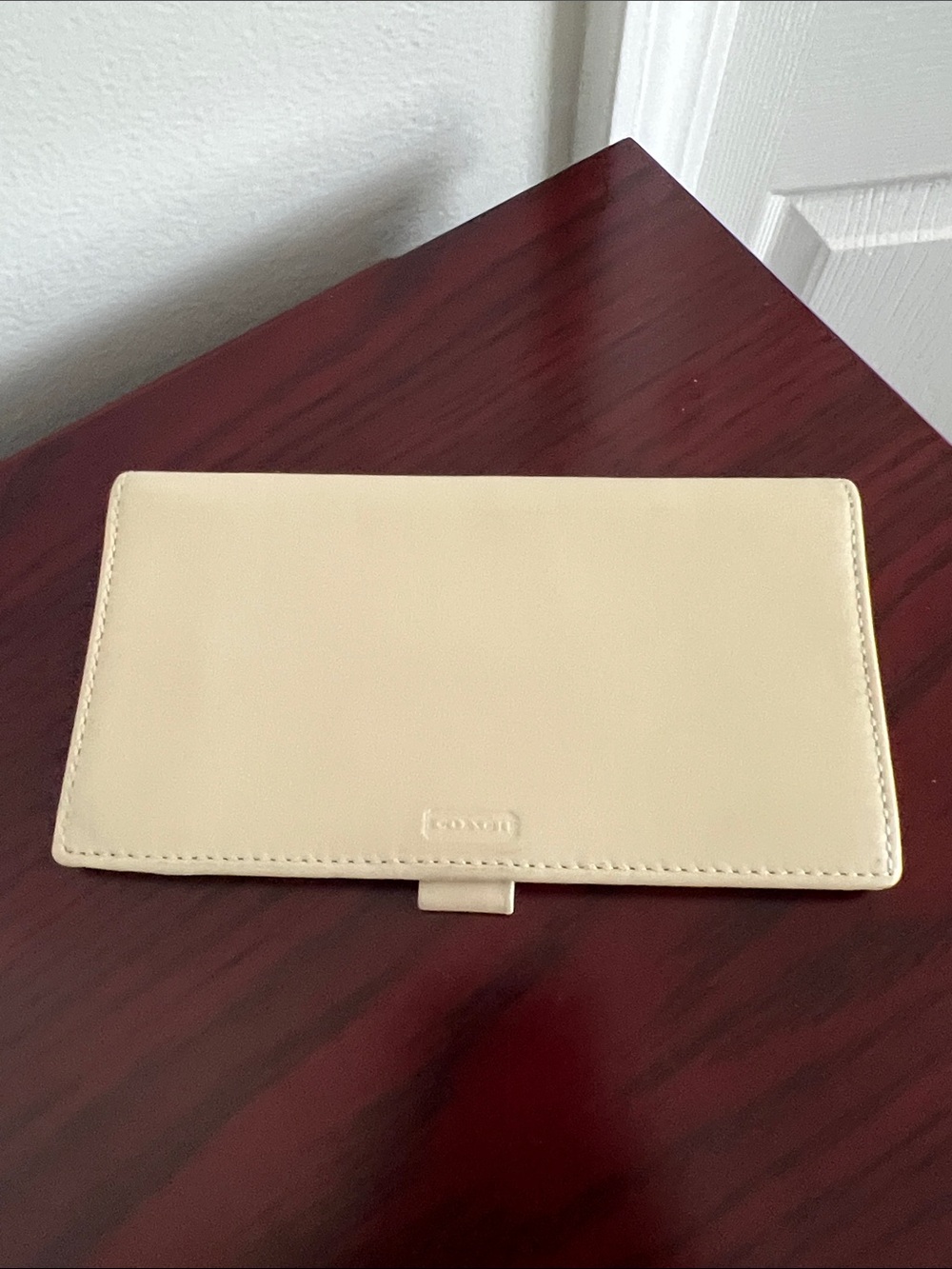 Coach Cream Leather Checkbook Cover